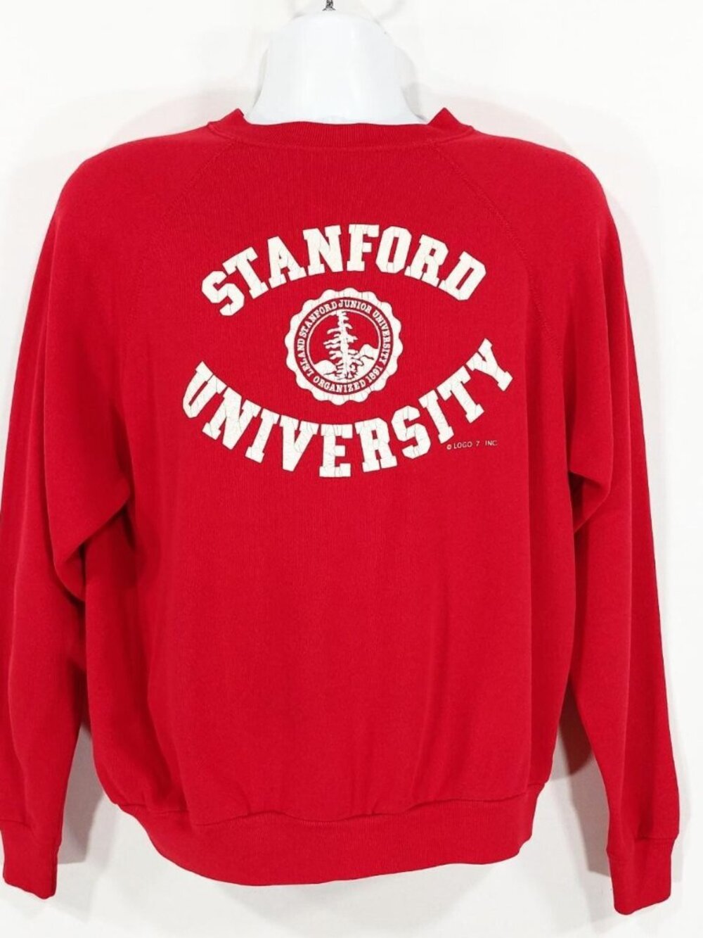 Vintage 90s Stanford University Crewneck Sweatshirt, Logo 7 Fits Womens Medium.